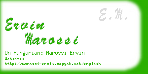 ervin marossi business card